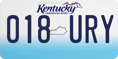 KY license plate 018URY
