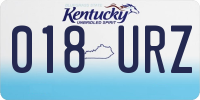 KY license plate 018URZ
