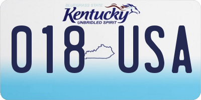 KY license plate 018USA
