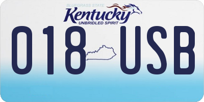 KY license plate 018USB