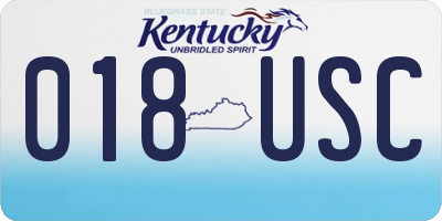 KY license plate 018USC