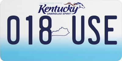 KY license plate 018USE