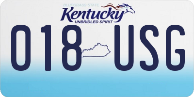 KY license plate 018USG