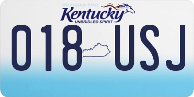 KY license plate 018USJ