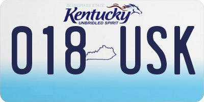 KY license plate 018USK