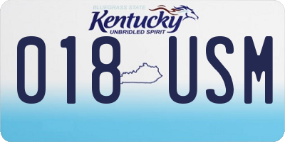 KY license plate 018USM