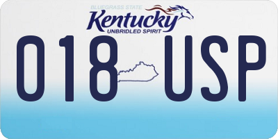 KY license plate 018USP