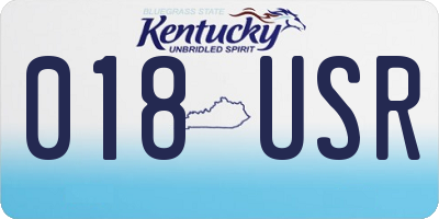 KY license plate 018USR