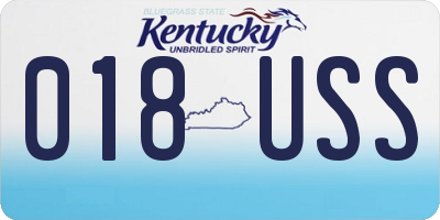KY license plate 018USS