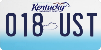 KY license plate 018UST
