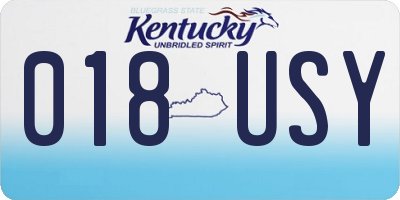 KY license plate 018USY