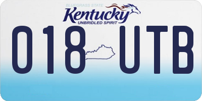 KY license plate 018UTB