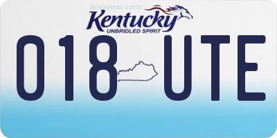 KY license plate 018UTE