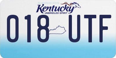 KY license plate 018UTF