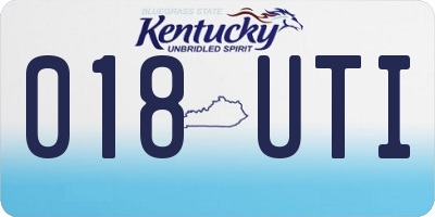 KY license plate 018UTI