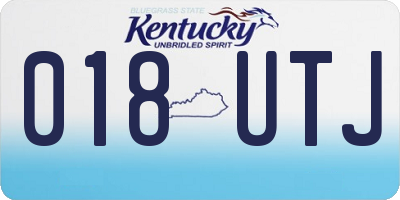 KY license plate 018UTJ