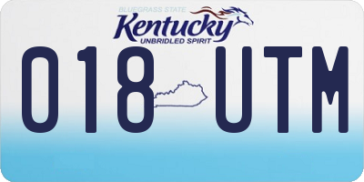 KY license plate 018UTM