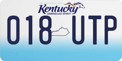 KY license plate 018UTP