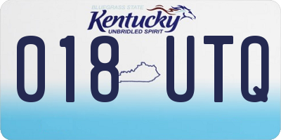 KY license plate 018UTQ