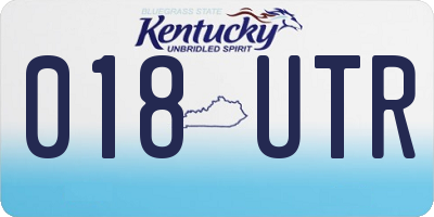 KY license plate 018UTR