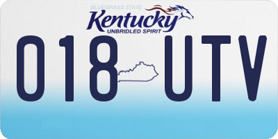 KY license plate 018UTV