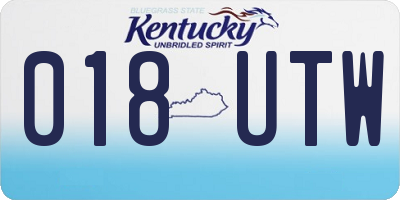 KY license plate 018UTW