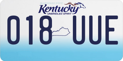 KY license plate 018UUE
