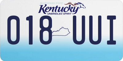 KY license plate 018UUI