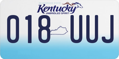 KY license plate 018UUJ
