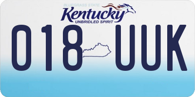 KY license plate 018UUK