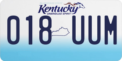 KY license plate 018UUM