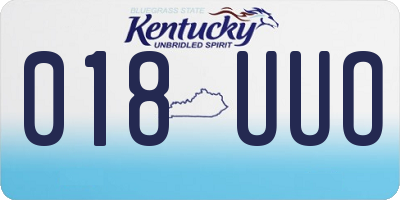 KY license plate 018UUO