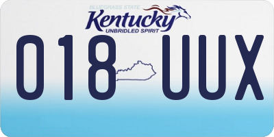 KY license plate 018UUX