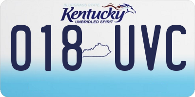 KY license plate 018UVC
