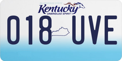 KY license plate 018UVE