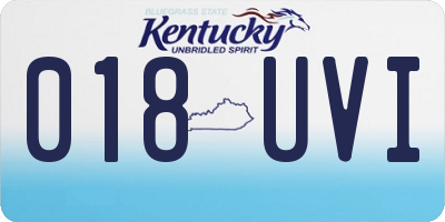 KY license plate 018UVI