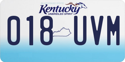 KY license plate 018UVM