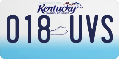KY license plate 018UVS