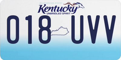 KY license plate 018UVV