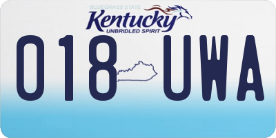 KY license plate 018UWA