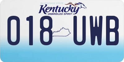 KY license plate 018UWB