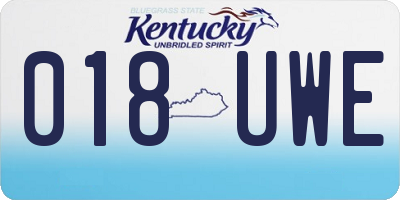 KY license plate 018UWE