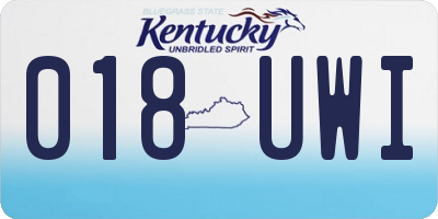 KY license plate 018UWI