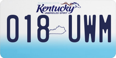 KY license plate 018UWM