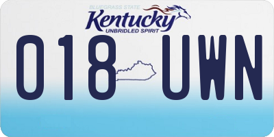 KY license plate 018UWN