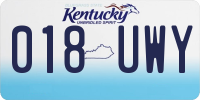 KY license plate 018UWY