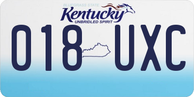 KY license plate 018UXC