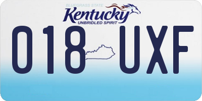 KY license plate 018UXF