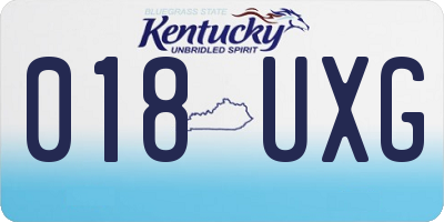KY license plate 018UXG