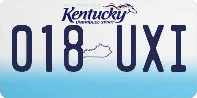 KY license plate 018UXI